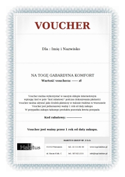 VOUCHER NA TOGĘ GABARDYNA KOMFORT