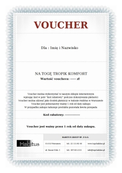 VOUCHER NA TOGĘ TROPIK KOMFORT