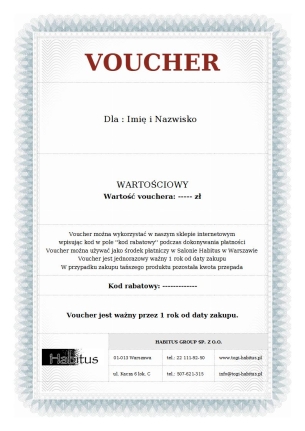 VOUCHER  WARTOŚCIOWY 100-2000 zl.