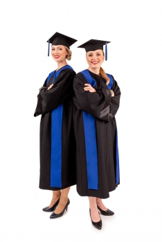 PANAMA - GRANATOWA toga studencka z szarfą